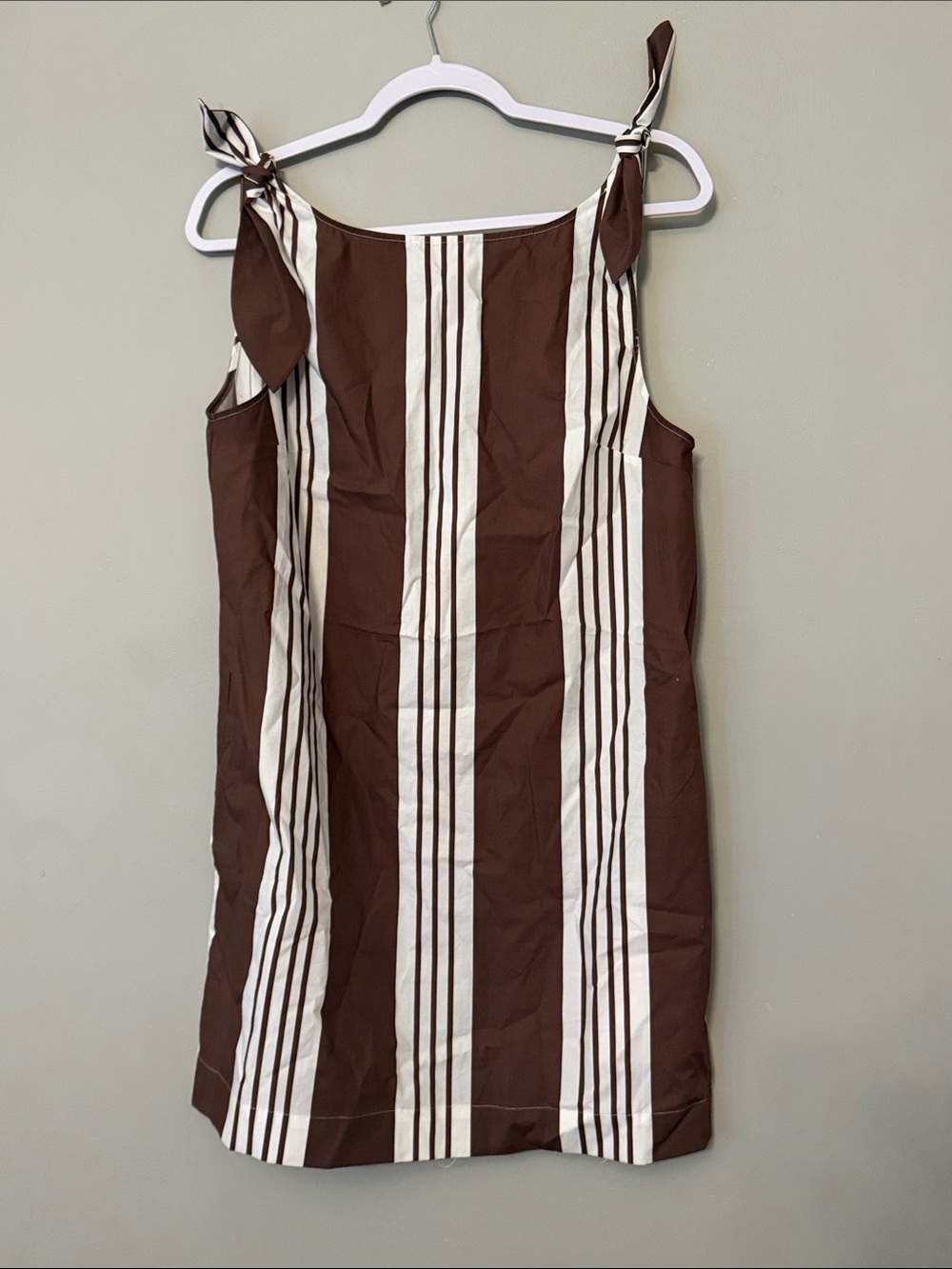 Posse Rosie Mini Dress Chocolate Brown Stripe Medium - Picture 3 of 8